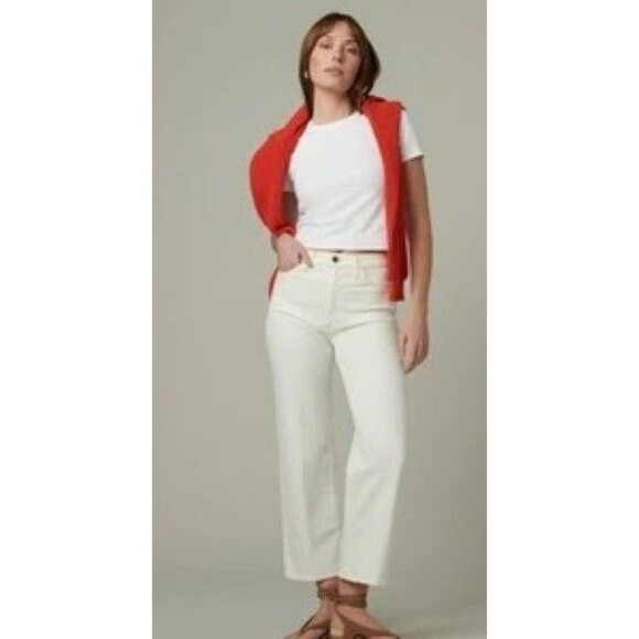 NWT Joes Jeans The Blake Size 26 Cream High Rise Wide Leg Crop ankle - Picture 1 of 6
